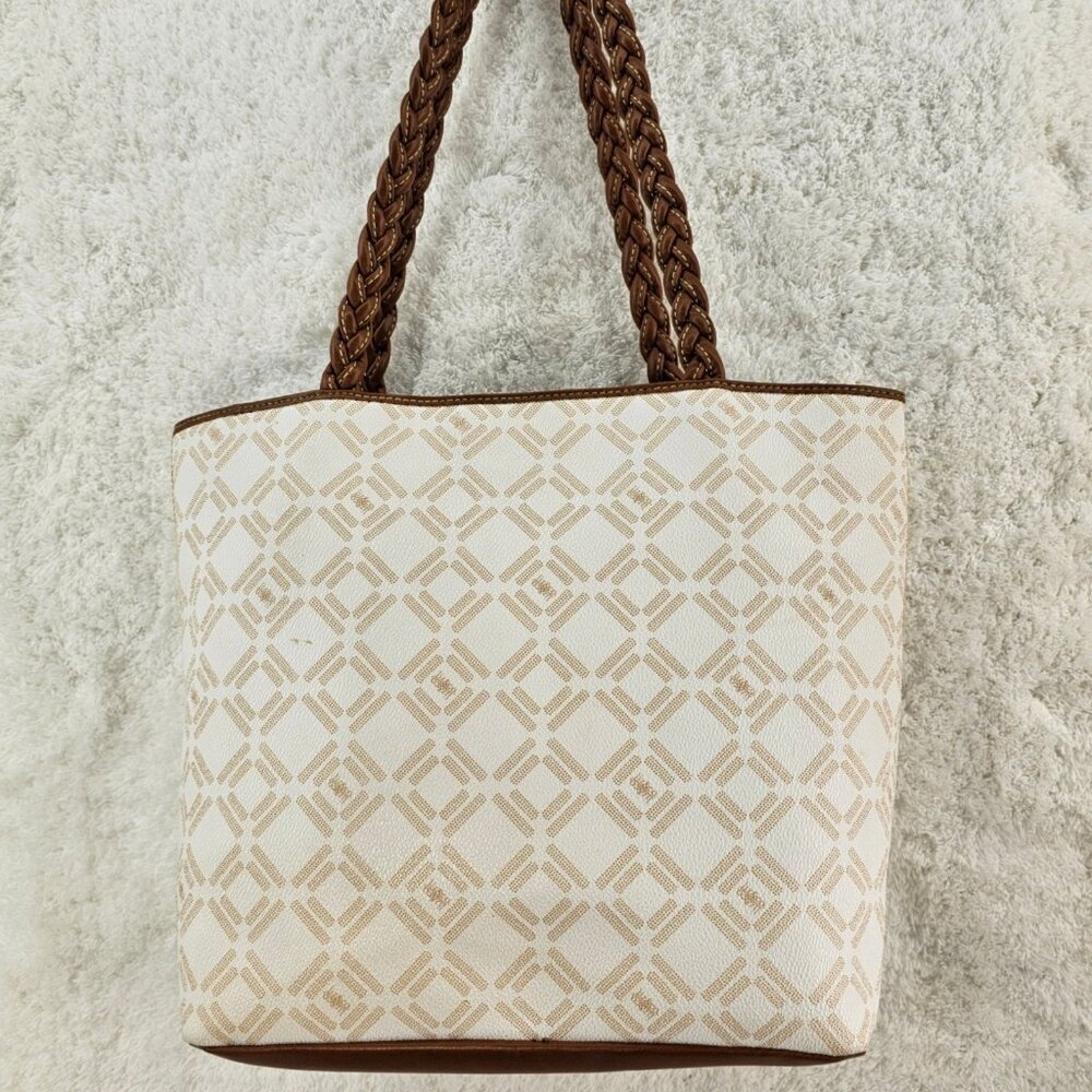 LIZ AND CO Signature Logo Faux Leather Top Snap Tote Shoulder Shopper Bag